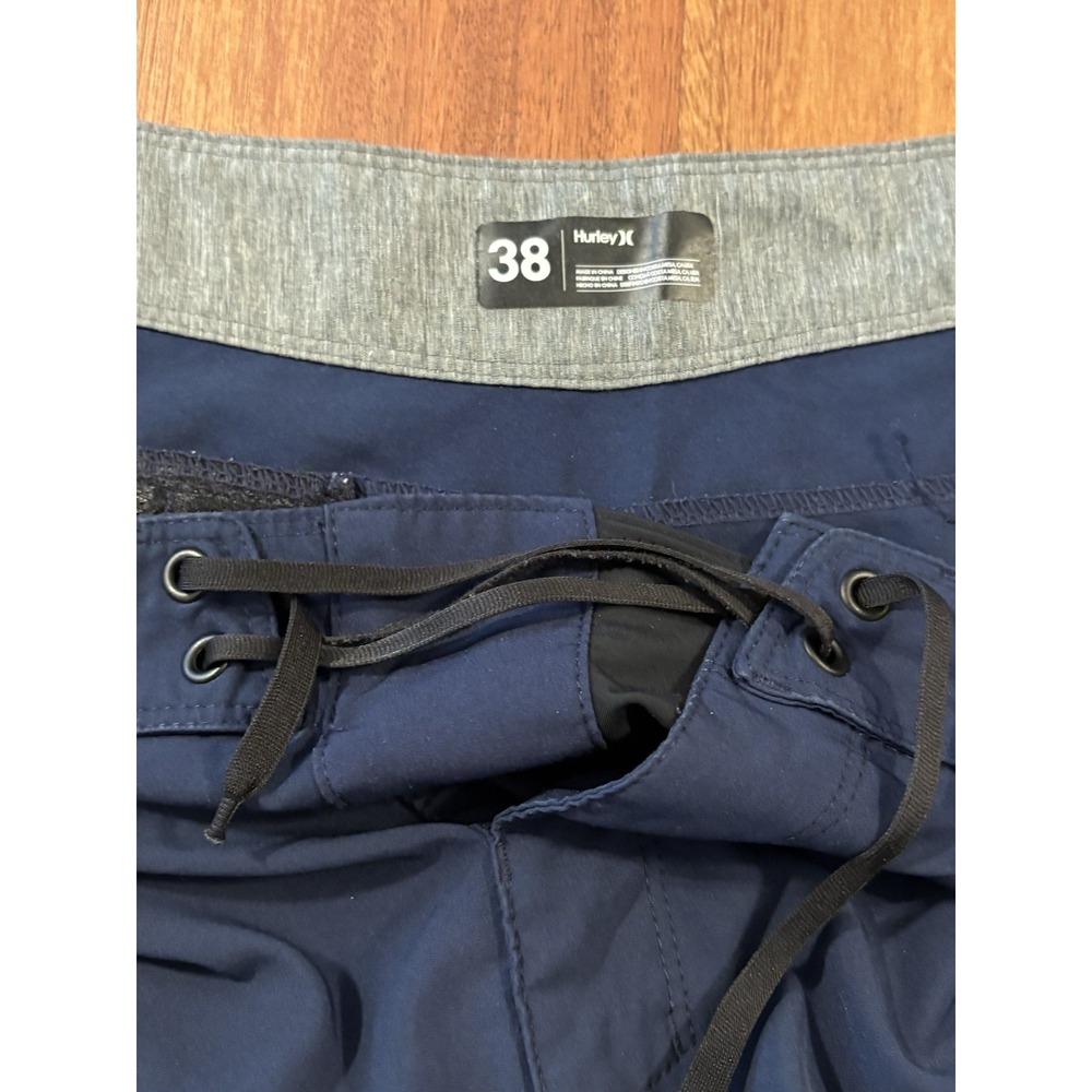 Hurley Men Shorts 38 Blue Swimwear Phantom Board Shorts Logo 10" Inseam - Picture 5 of 8